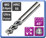 High Performance 3 Flute End Mills for Aluminium Ultra Polished