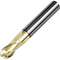 HR2B-06060050 2 Flute Ball Nose Carbide End Mill for Titanum and HRSA 6mm Diameter AlTiN-ZrN Coated 65HRC