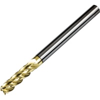 HRS4-06060100 4 Flute Carbide End Mill for Titanum and HRSA 6mm Diameter 100mm Long AlTiN-ZrN Coated 60HRC